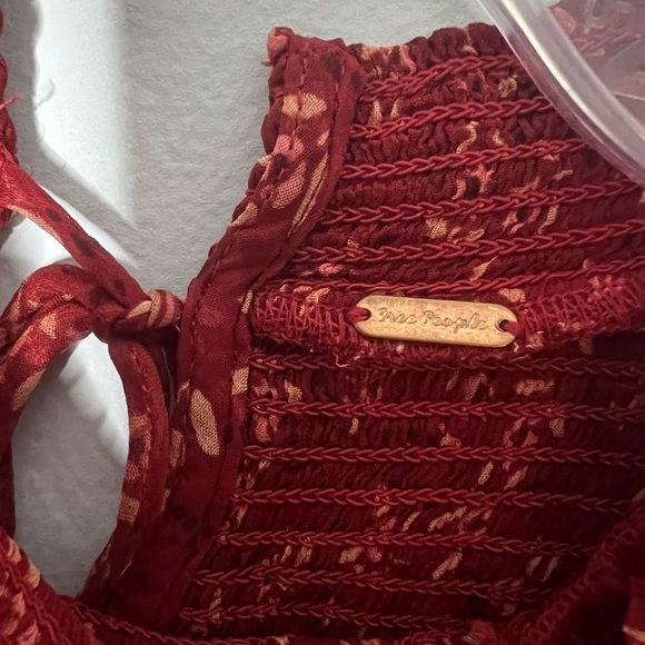 Free People Roma Blouse Berry Combo Red Large - Picture 7 of 12